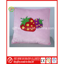 Hot Sale Plush Soft Square Cushion with Strawberry